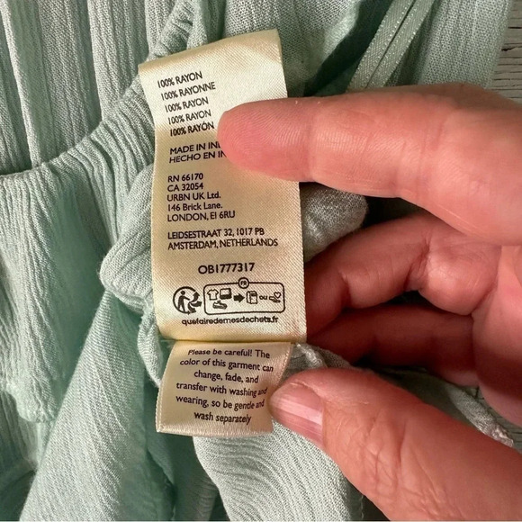 Free People If Only Tank top in mint green, Harbor, size XS, Ruffle boho shirt - Picture 8 of 11